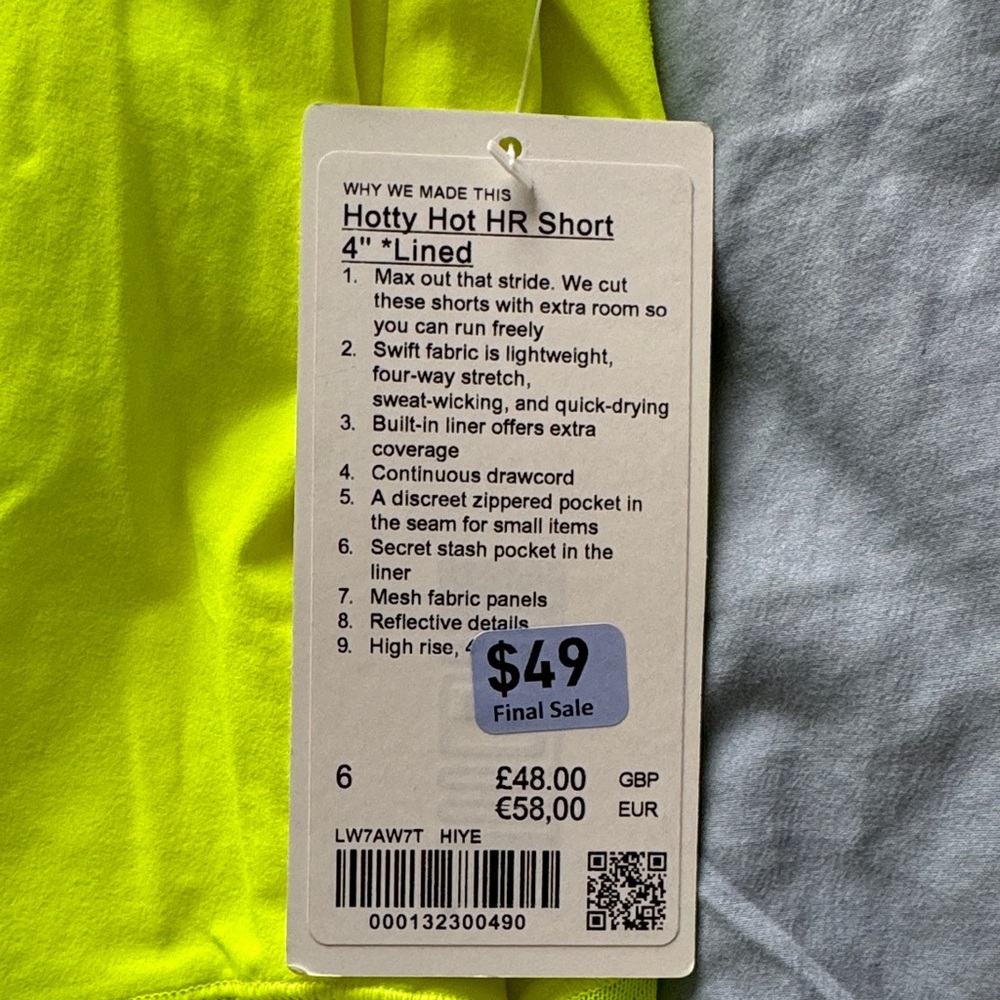 lululemon athletica Neon Yellow Athletic Shorts - Picture 2 of 3